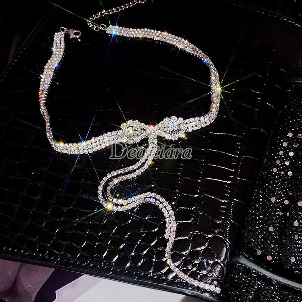 Vòng cổ Mặt Nhẫn Đính Đá Phối Tua Rua Thời Trang Sang Trọng Cho Nữ