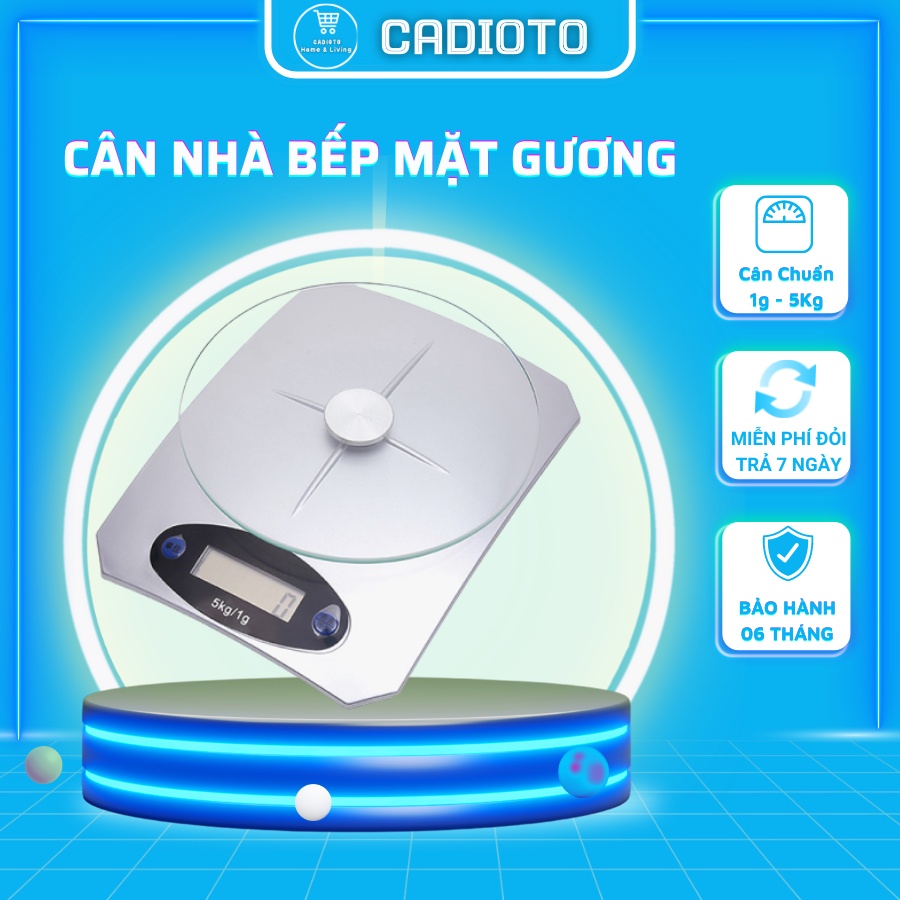 Cân điện tử nhà bếp tiểu ly  cân thực phẩm mặt kính cường lực màn hình LCD
