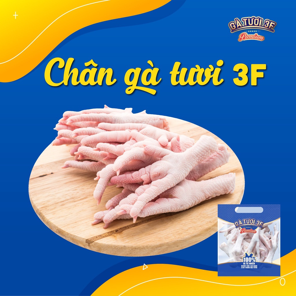 3F Chân Gà Tươi 1kg gà mới mỗi ngày (TP.HCM nhận hàng 1-2 ngày sau khi đặt)