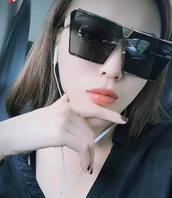 Kính Hiệu Vuông Kim Loại Unisex Thời Trang Showbiz