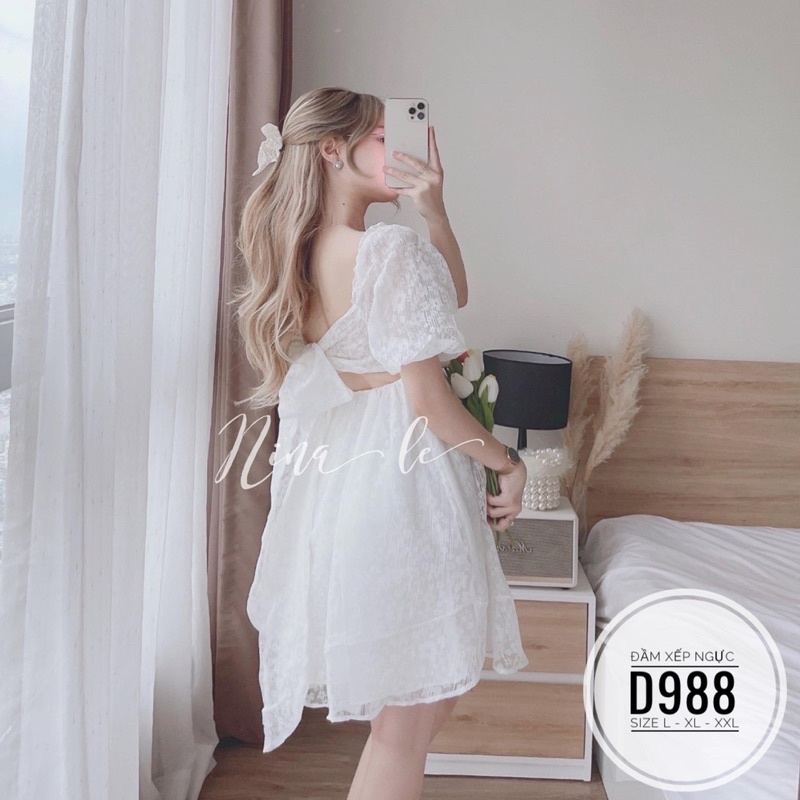 Bigsize Đầm xếp ngực D988