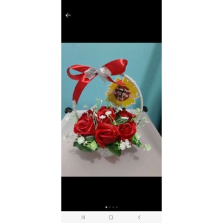 Giỏ hoa sáp 7 bông