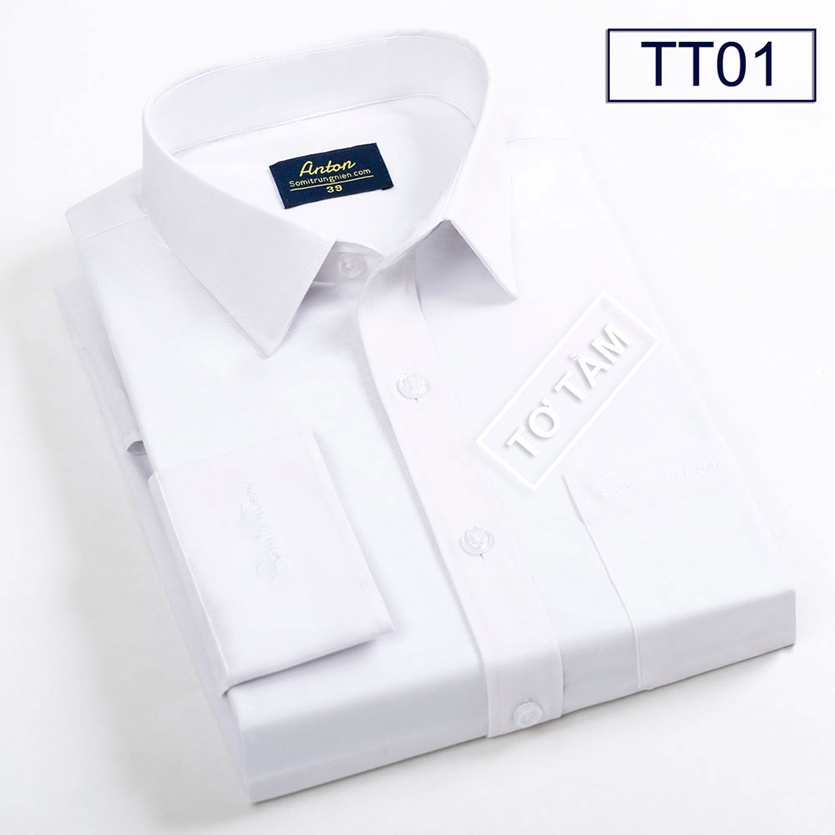 Áo Sơ Mi Nam Công Sở Trung Niên Anton Trắng Trơn Dài Tay Vải Nano Chống Nhăn - YSRD05