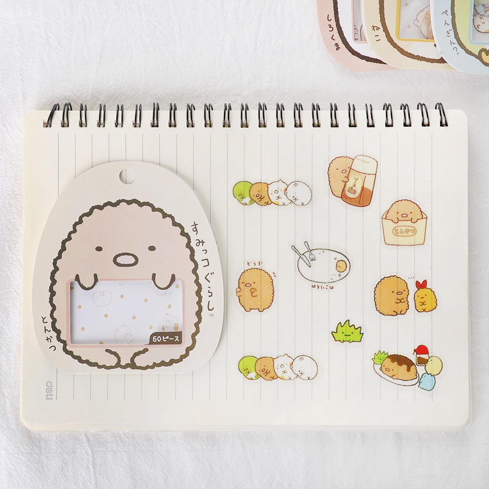 Set 50 sticker trang trí họa tiết động vật đáng yêu DIY