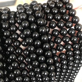 Hạt tròn tourmaline màu đen tự nhiên tourmaline 5A đá quý tự nhiên