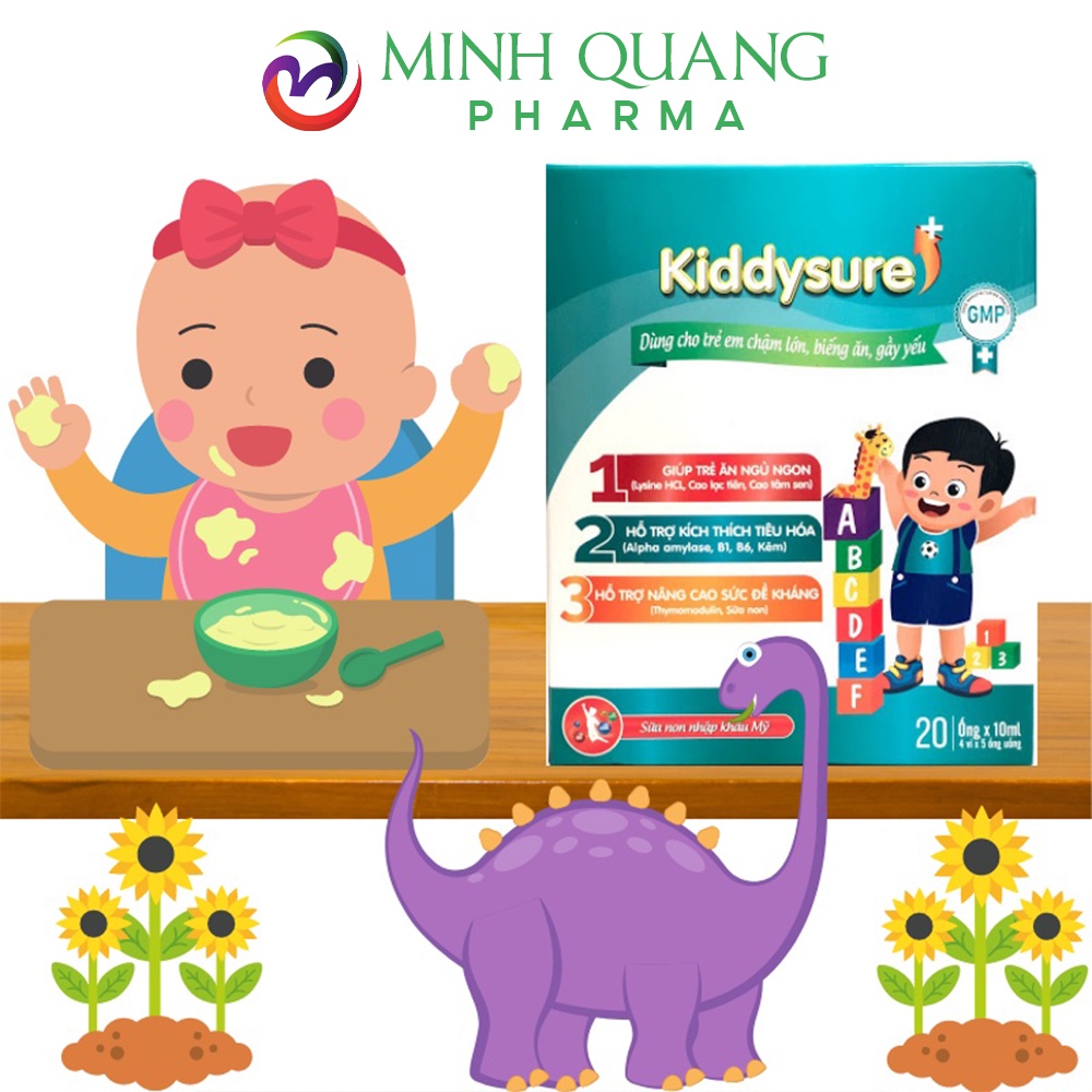 Siro ăn ngon KIDDYSURE giúp bé ăn ngon, ngủ ngon, tiêu hoá tốt, tăng cân, tăng sức đề kháng hộp 20 ống