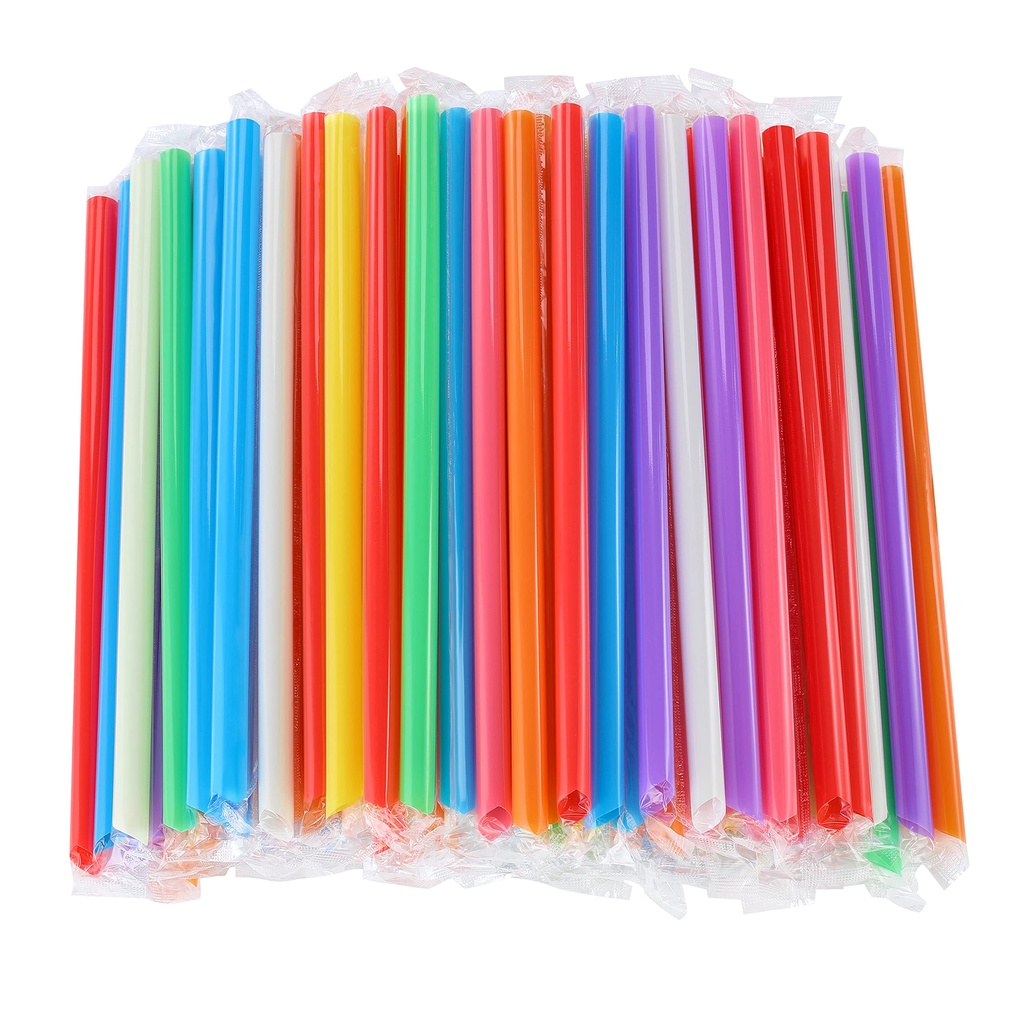 Set 100 Ống Hút Bằng Nhựa Pp Trong Suốt Tiện Dụng