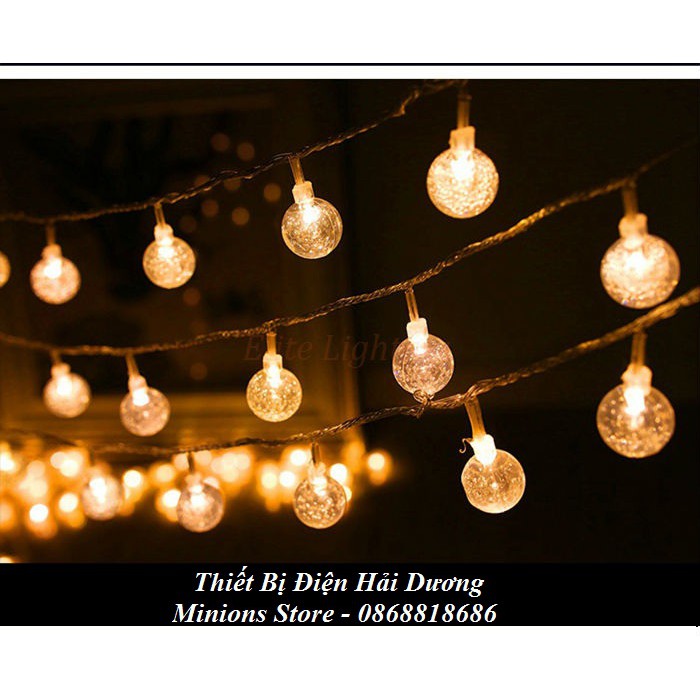 Dây đèn nháy led trang trí hình bông tuyết 5m Cắm Điện - Dùng Pin (Các màu)