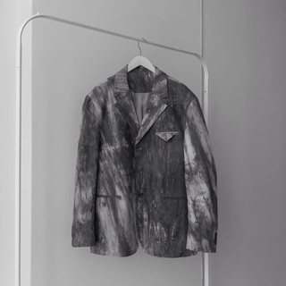 Set Waxed Blazer, Short , Trousers form oversize