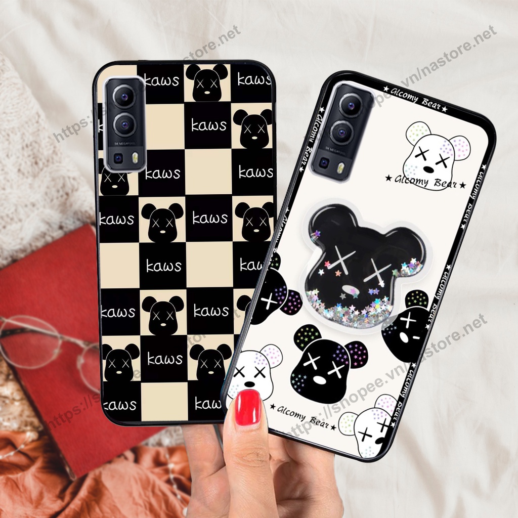 Ốp lưng Vivo Y72 - Vivo Y53S trái tim họa tiết caro, mikey họa tiết beabrick kaws cute