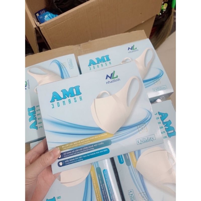 [Chính hãng] Khẩu trang 3D Mask Ami công nghệ Nhật hộp 50chiếc