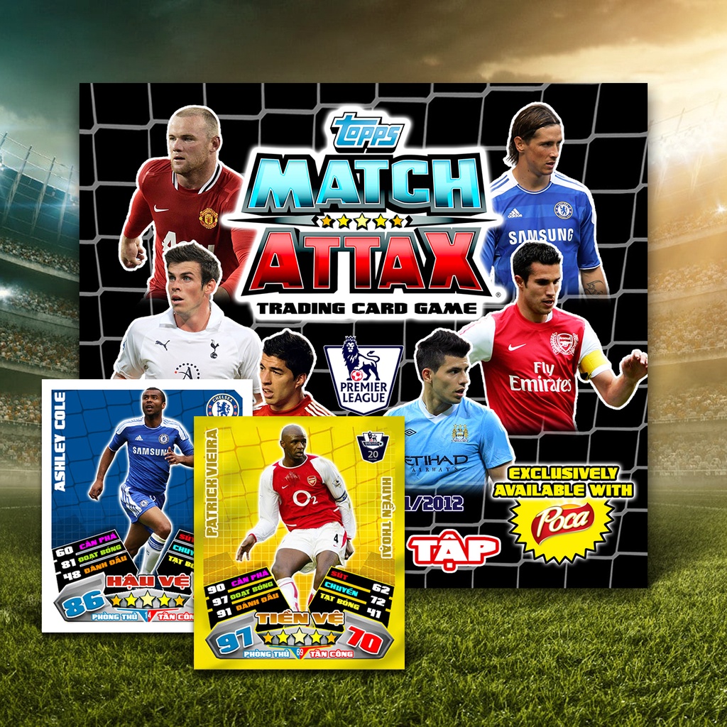 Bộ Sưu Tập 72 Thẻ Cầu Thủ In Album Match Attax 2011-12