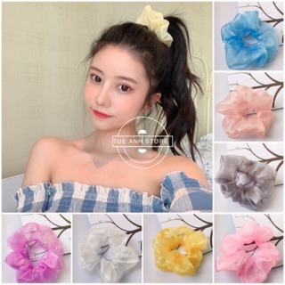 B48VK Dây buộc tóc scrunchine màu pastel