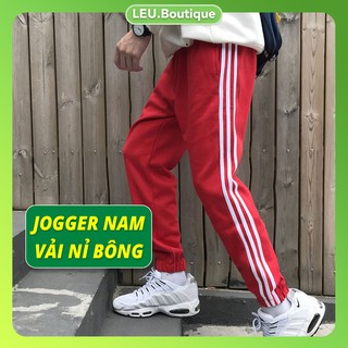[Xả Kho] Quần thể thao nam 3 sọc, quần jogger vải nỉ co dãn thoải mái