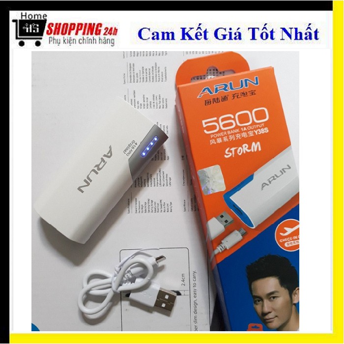 Pin sạc dự phòng Arun 5600 mAh - Chính hãng Kèm Cáp sạc