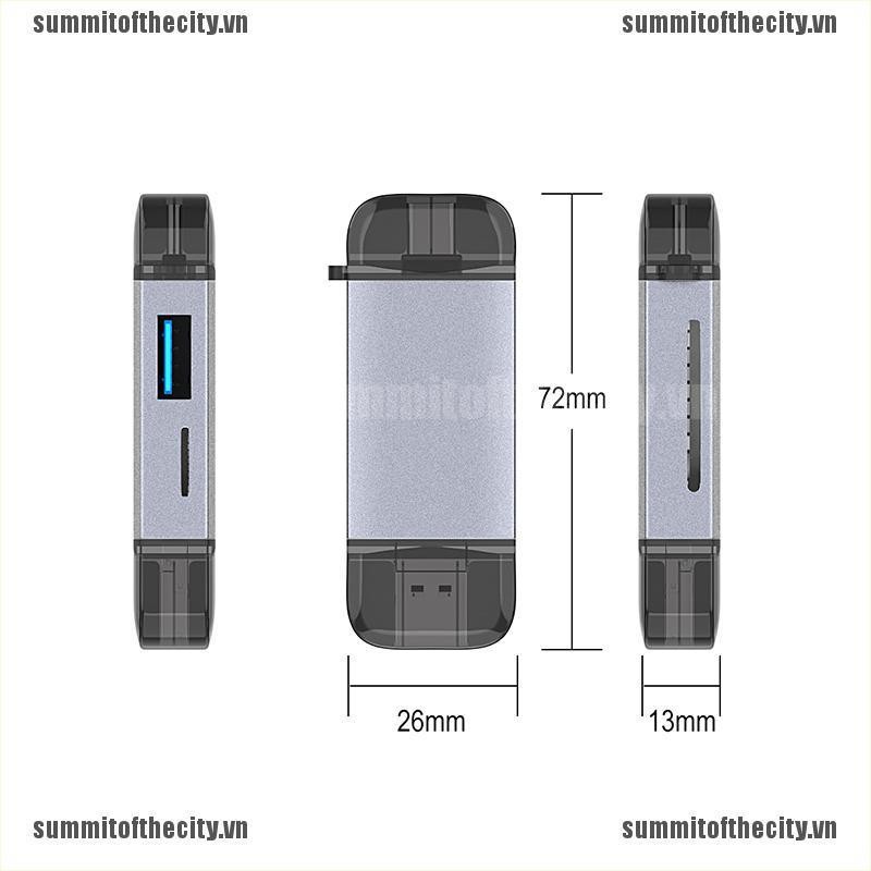 SUN 6 In 1OTG Multi-Function Card Reader USB 3.1 Type-C TF Adapter For Android PC VN