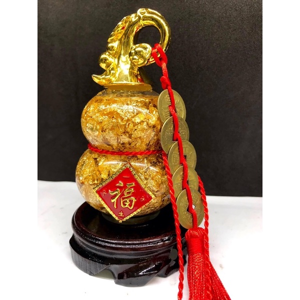 Bình Hồ Lô Lá Vàng Phong Thuỷ Tài Lộc - cao 15cm