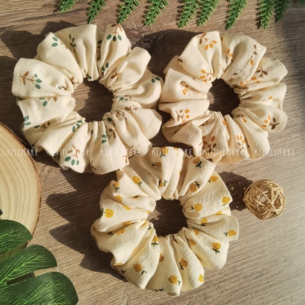 Dây Buộc Tóc Scrunchies AlittleMORE Hoa Nhí Xinh Xắn Đủ Size Cột Tóc Đẹp Dễ Thương