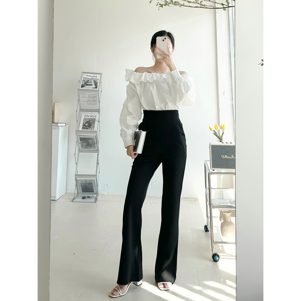 Quần Ống Loe Nữ Đen Cạp Cao Ôm Lưng Chun Thun Vải Dễ Phối Đồ 2022, Co Dãn 4 Chiều Cao Cấp LHC PANTS