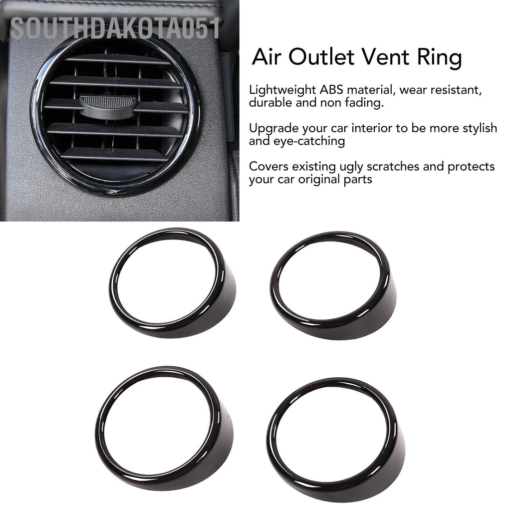 Southdakota051 4 cái Bảng điều khiển Điều hòa Không khí Cửa thoát Vòng trang trí Miếng dán thay thế cho Land Rover Discovery LR4 2010‑2016