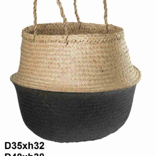 Giỏ cói sơn màu  nửa dưới size 35