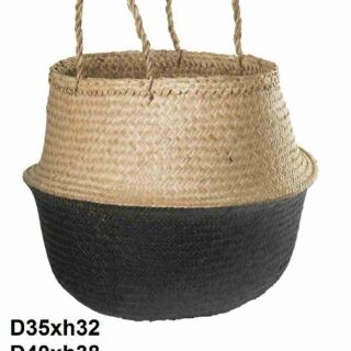 Giỏ cói sơn màu nửa dưới size 35