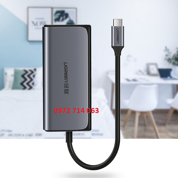 Tổng đại lý phân phối USB Type C sang Lan 100/1000 kèm 3 cổng USB 3.0 Ugreen 50252 chính hãng