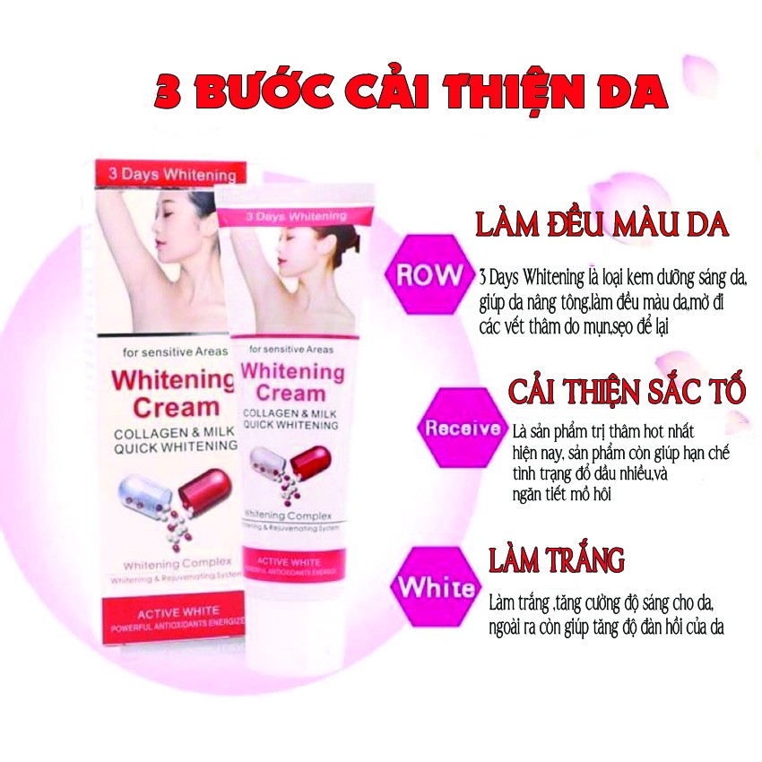 ☀️ 𝐅𝐑𝐄𝐄𝐒𝐇𝐈𝐏+𝐐𝐔𝐀̀ ☀️ Kem mờ thâm sẹo mụn,nách,bẹn 3 Days Whitening