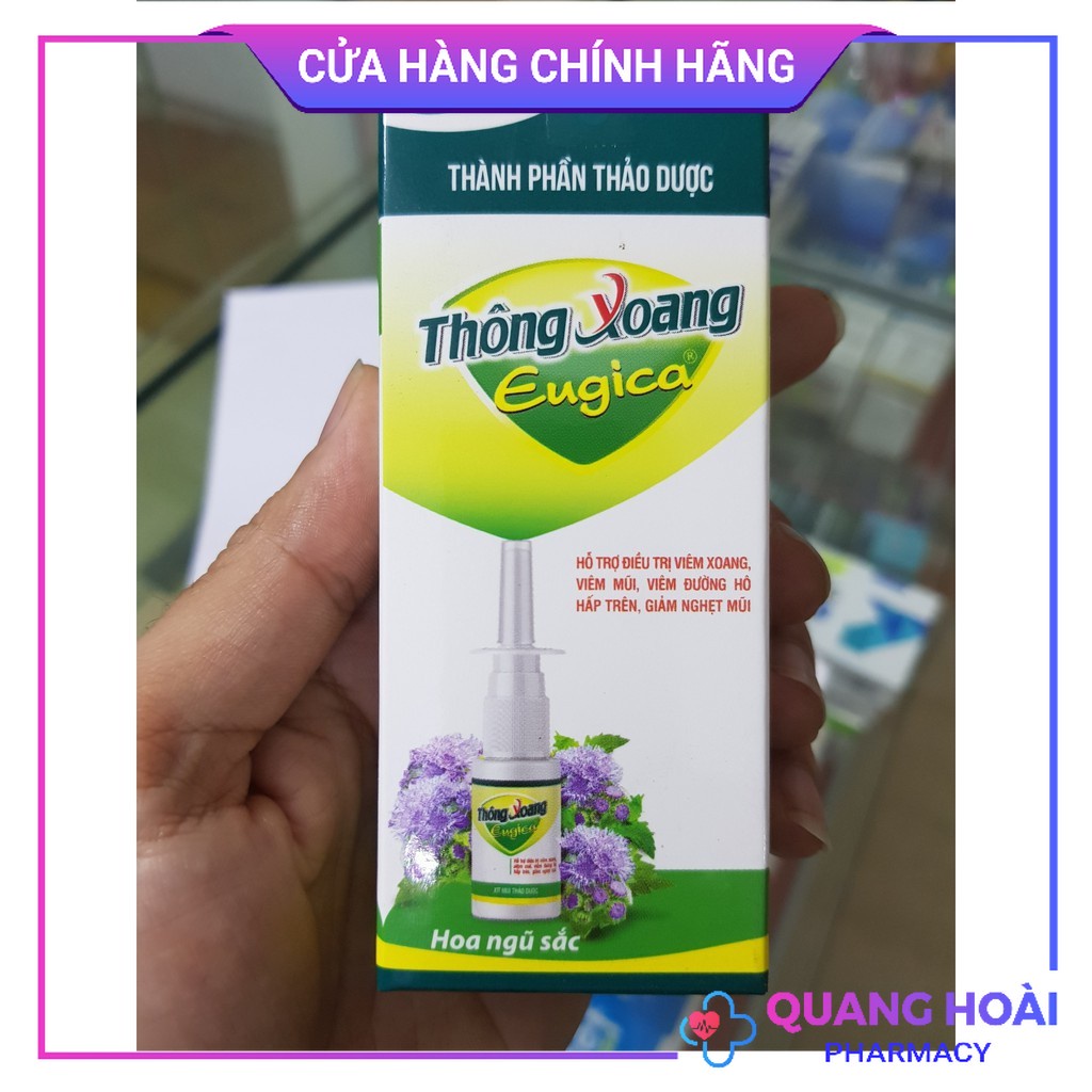 Xịt Thông Xoang Eugica - viêm xoang, viêm mũi, viêm đường hô hấp, giảm nghẹt mũi