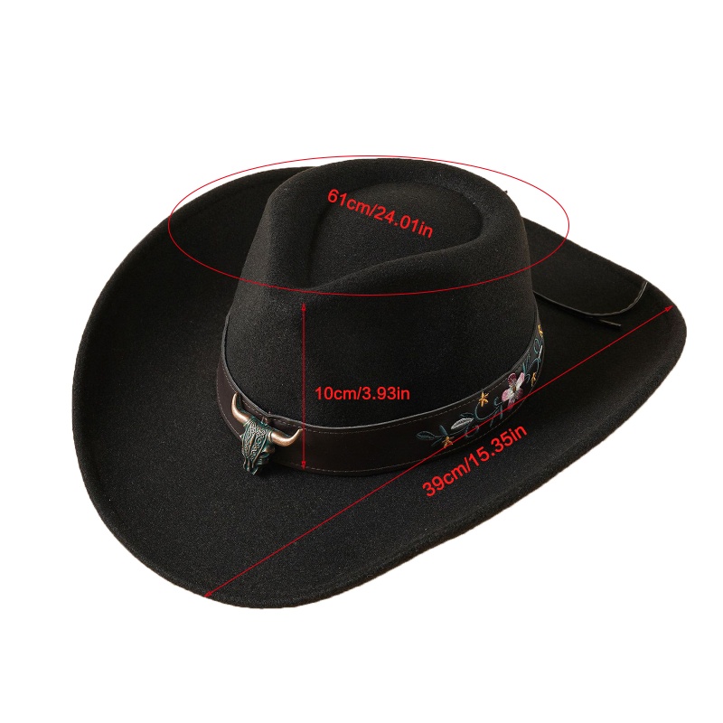 Mũ Cao Bồi Tây Gắn Vành Cuộn Bằng Vải Nỉ YOIOI Cho Lễ Phục Sinh