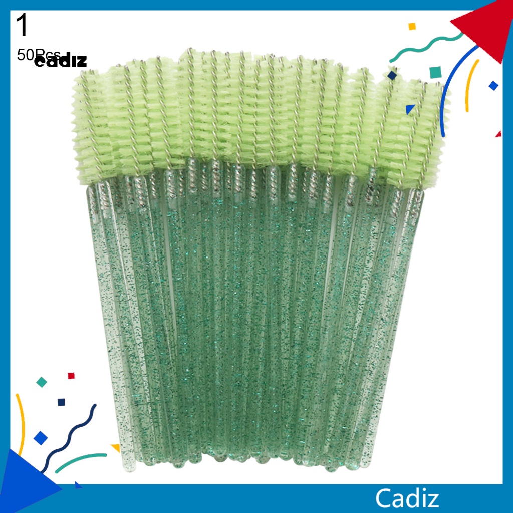 Bộ 50 Cọ Trang Điểm Lông Mi Dùng Một Lần Kiểu Pha Lê