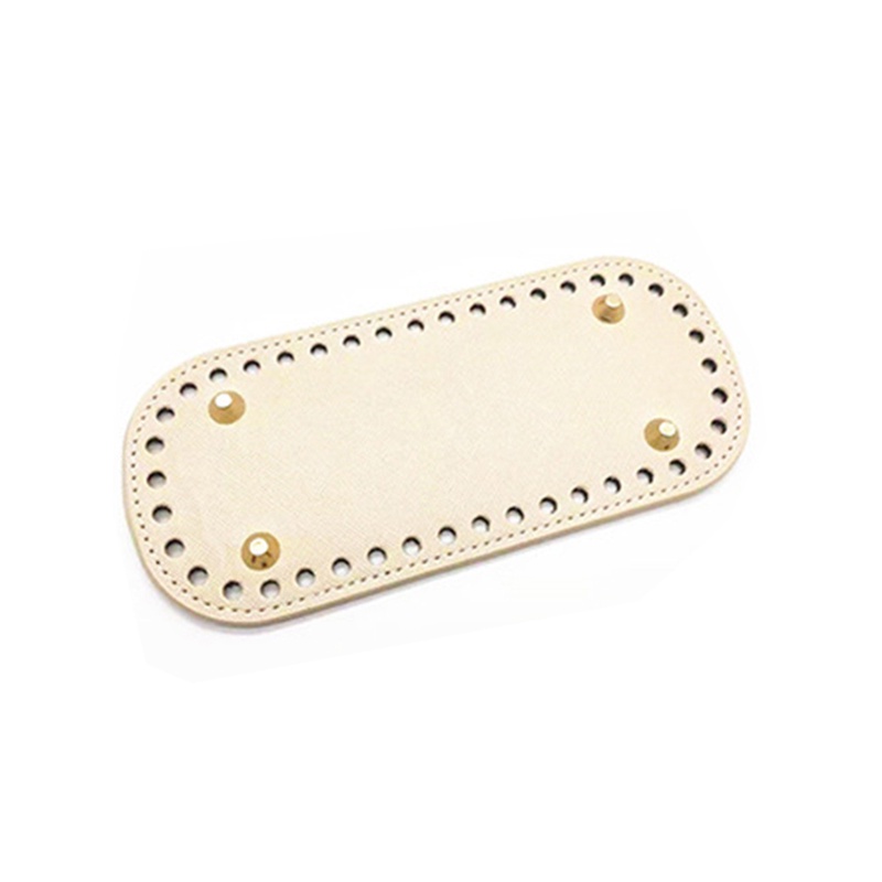 Túi Xách Da PU Màu Trơn Đính Đinh Tán Hình Oval 18 * 8cm DIY