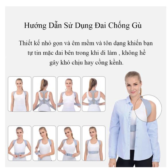Đai chỉnh lưng gù, chỉnh lưng vô hình, thiết kế thoáng khí nâng cấp, chất liệu đàn hồi để giảm áp lực vai