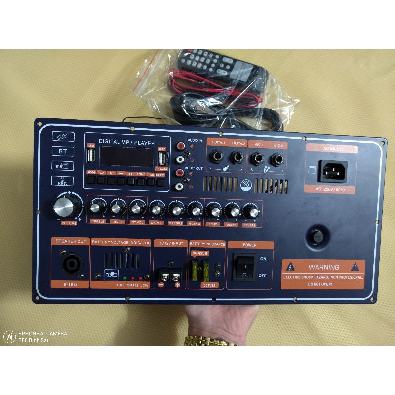 Mạch loa kéo cao cấp 5 tấc đơn 4 tấc đôi có reverb mẫu nằm ngang