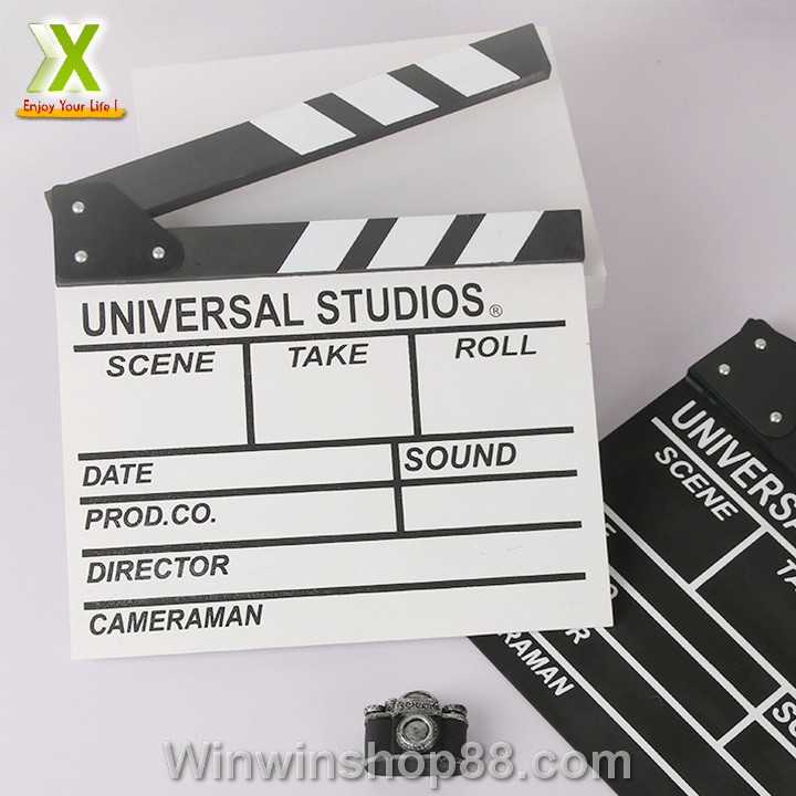 Bảng clapper board quay phim màu trắng loại lớn 30 x 27 cm - Do_luu_niem