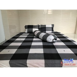Trọn bộ drap thun lạnh Hàn Quốc caro