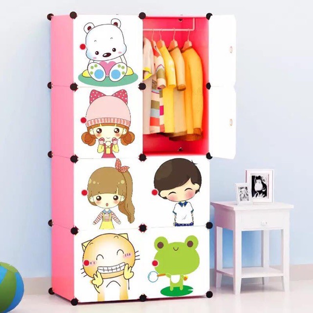 Tủ nhựa lắp ghép 8 ô sâu 47cm( hồng cửa chọn). Đầy đù dụng cụ và hướng dẫn lắp đặt.