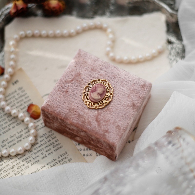 Hộp Đựng Trang Sức Bằng Nhung Phong Cách Retro 2X2 Inch