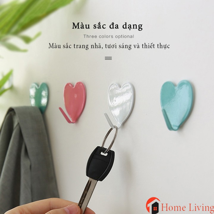 Móc dán tường kim loại chịu lực hình trái tim siêu xinh, đồ gia dụng TTHOMELIVING