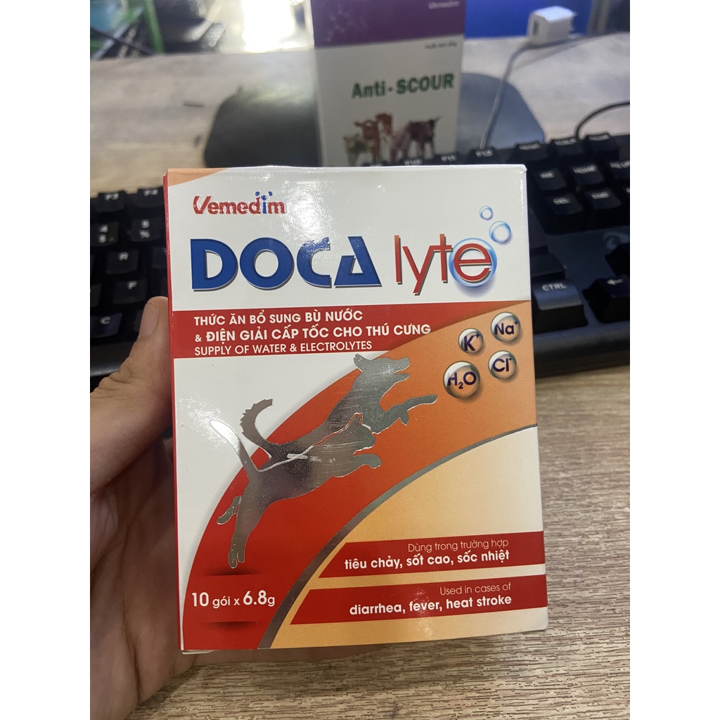 Bột pha nước uống bổ sung cấp tốc các ion điện giải, glucose và glycine, bù nước cho chó mèo, gói 6.8g