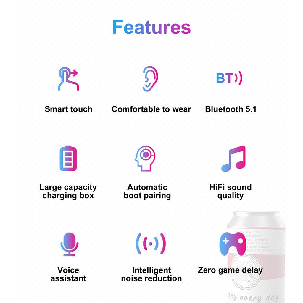 tai nghe không dây Thiết Kế Hình Lon Nước Cá Tính
