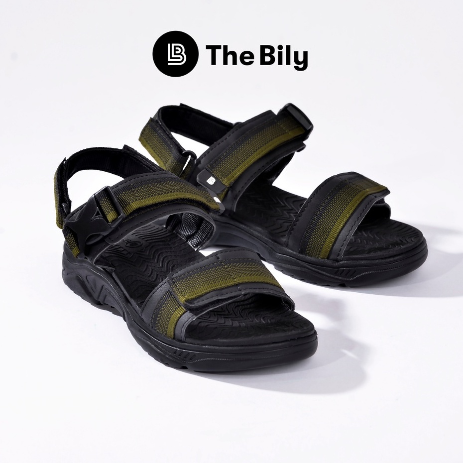 Giày Sandal Nam The Bily 03 Quai Ngang - Xanh Thổ Cẩm