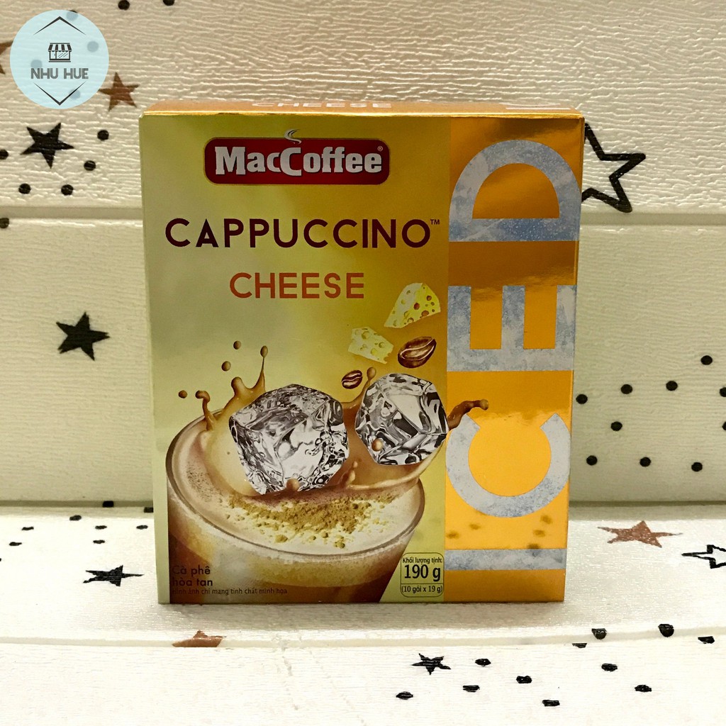 Cà phê MacCoffee Cappuccino Cheese (10 gói x 19 g) - Bình, ly uống cà ...