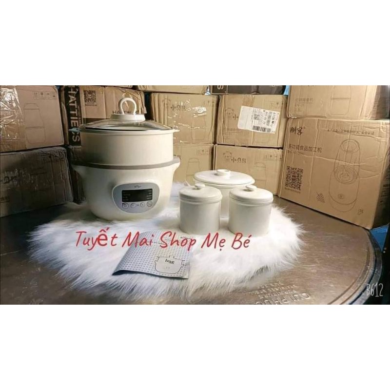 Thố sứ, nắp sứ 0,5l nồi nấu cháo chậm bear (bộ nồi bear 1,6l)