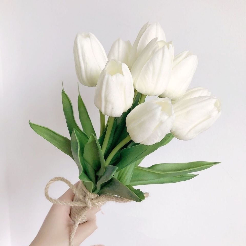 Bó Hoa Tulip Nhân Tạo Phong Cách Hàn Quốc Dùng Làm Phụ Kiện Chụp Ảnh Cưới/Trang Trí Nhà Cửa
