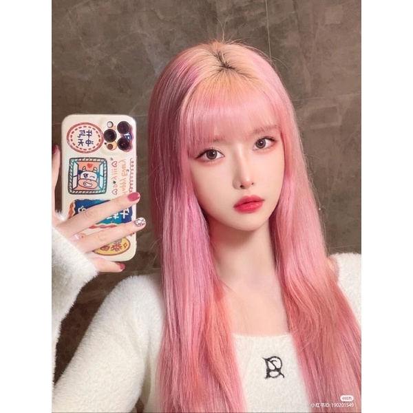 Thuốc Nhuộm Tóc Màu HỒNG PASTEL , Màu Thời Trang Baby Pink của Hanahairs kèm găng tay cheng,mũ trùm buddy,bịt tai minzi