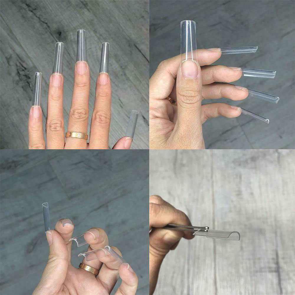 (Hàng Mới Về) Móng Tay Giả Dài Trong Suốt / Cong Tự Nhiên Thời Trang Cho Nữ