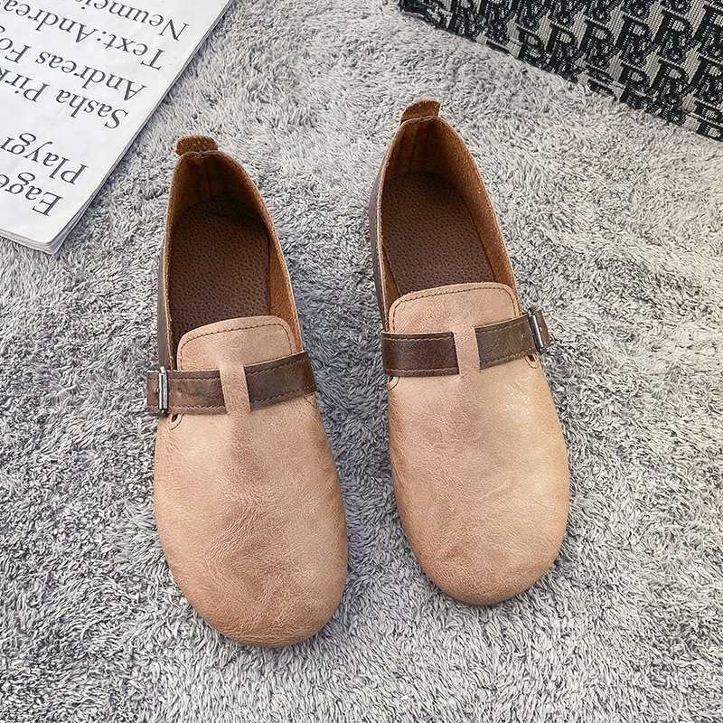 Giày Đế Bằng Chống Trượt Màu Trơn Đơn Giản Thời Trang Phong Cách Hàn Quốc Cho Nữ