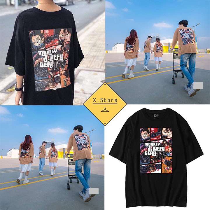 Áo Thun Monkey 5d Truyện Tranh - Áo Phông Form Rộng Tay Lỡ Chất Liệu Cotton Nam Nữ Unisex X.Store