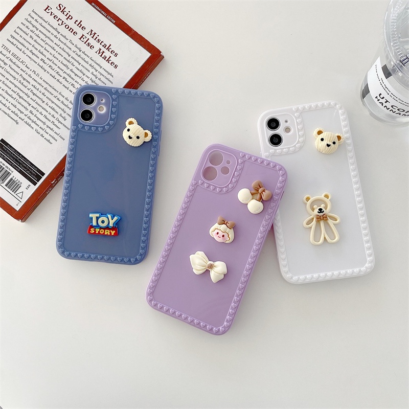 ốp iphone Hình Trái Tim/Gấu 3d tương thích iPhone 6s 6splus 7 7plus 8 8plus X XS XSMAX 11 12 Pro Max Plus Promax-058